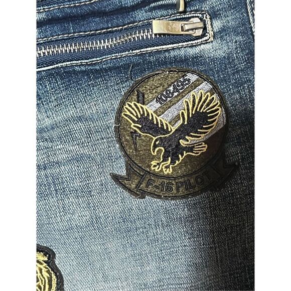 VICTORIOUS High-end Men’s Stretch Jeans W/ Military Patches 34 x 30 - Picture 4 of 7